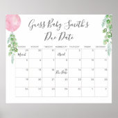 Balloon Eucalyptus Guess Baby Due Date Calendar Ka Poster (Vorne)