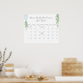Balloon Eucalyptus Guess Baby Due Date Calendar Ka Poster (Küche)
