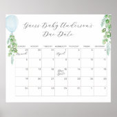 Balloon Eucalyptus Guess Baby Due Date Calendar Ka Poster (Vorne)