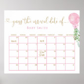 Balloon Eucalyptus Guess Baby Due Date Calendar Poster (Vorne)