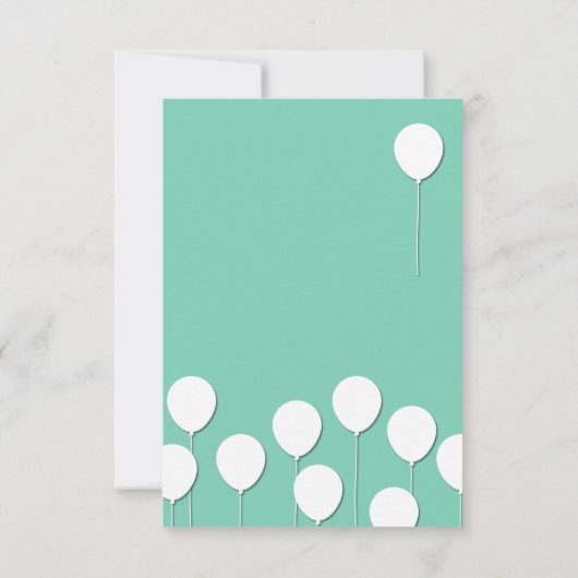 Balloon Event-Tischnummer Einladung (Rückseite)