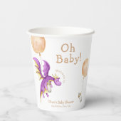 Balloon Fairy Dragon Flasche Baby Dusche Willkomme Pappbecher (Rückseite)