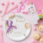 Balloon Fairy Dragon Flasche Baby Dusche Willkomme Pappteller (Party)