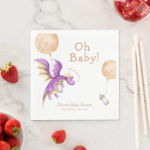 Balloon Fairy Dragon Flasche Baby Dusche Willkomme Serviette (Beispiel)