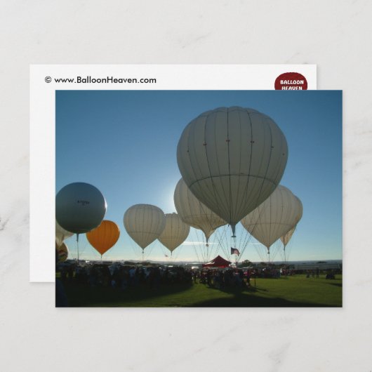 Balloon Fiesta Gas Postkarte (Vorne/Hinten)
