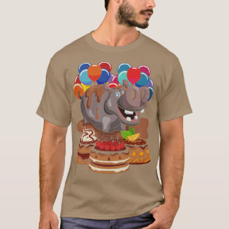 Balloon Funny Hippopotamus Kindergeburtstag T-Shirt