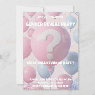 Balloon Gender Reveal Party Einladung