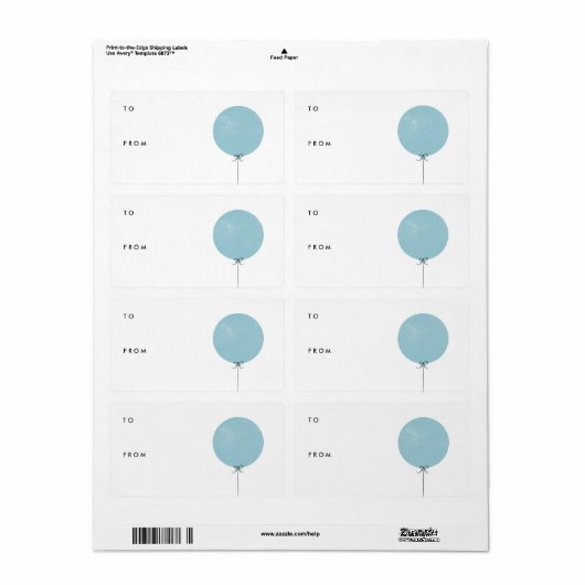 Balloon-Geschenkmarke Label - Sky (Vorne)