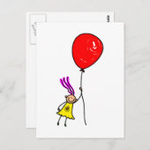 Balloon Girl Postkarte (Vorne/Hinten)