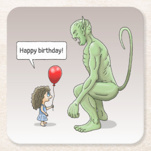 Balloon Girl und Goblin Rechteckiger Pappuntersetzer