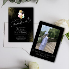 Balloon Glitzer Uni Highschool Graduate Party Einladung