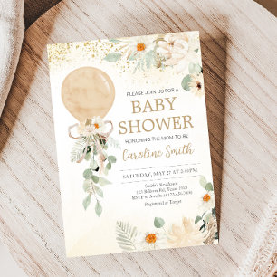 Balloon Greenery Gender Neutral Baby Dusche Einladung