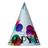 Balloon Happy Birthday Party Hat farbenfroher Spaß Partyhütchen (Links)