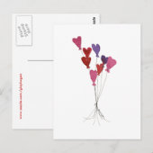 Balloon Hearts Postcard Postkarte (Vorne/Hinten)