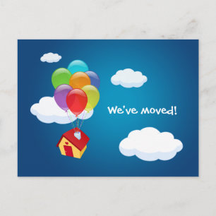 Balloon House - New Address Ansage Postcard Ankündigungspostkarte