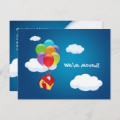 Balloon House - New Address Ansage Postcard Ankündigungspostkarte (Vorne/Hinten)