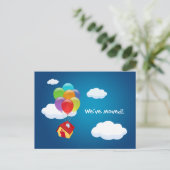 Balloon House - New Address Ansage Postcard Ankündigungspostkarte (Stehend Vorderseite)