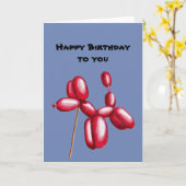 Balloon-Hund-Geburtskarte Karte (Gelbe Blume)