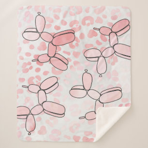Balloon Hund rosa Muster Sherpadecke