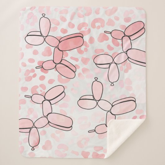 Balloon Hund rosa Muster Sherpadecke (Vorderseite)