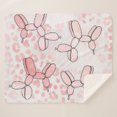 Balloon Hund rosa Muster Sherpadecke (Vorderseite (Horizontal))