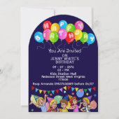 Balloon Kids Birthday Invitation Einladung (Vorderseite)