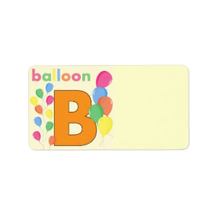 Balloon Letter B Address Label Adressaufkleber