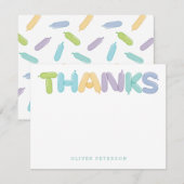 Balloon Letters Dankeschön Mitteilungskarte (Vorne/Hinten)