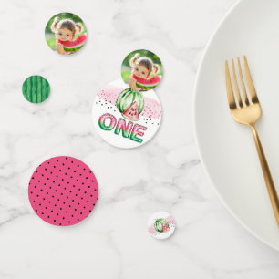 Balloon Letters Melon First Birthday Foto Konfetti