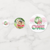 Balloon Letters Melon First Birthday Foto Konfetti (Vorderseiten)