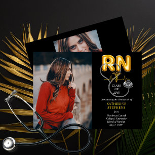 Balloon Letters RN Caduceus Stethoscope Abschluss Ankündigung