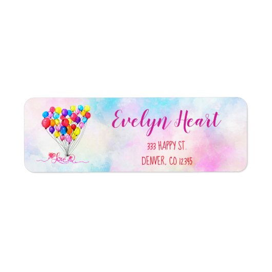 BALLOON LIEBE Girly Heart Cloud Pink Red Custom (Vorne)
