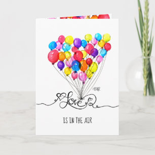 BALLOON LIEBE ist in der Luft Herz Valentinsta Feiertagskarte
