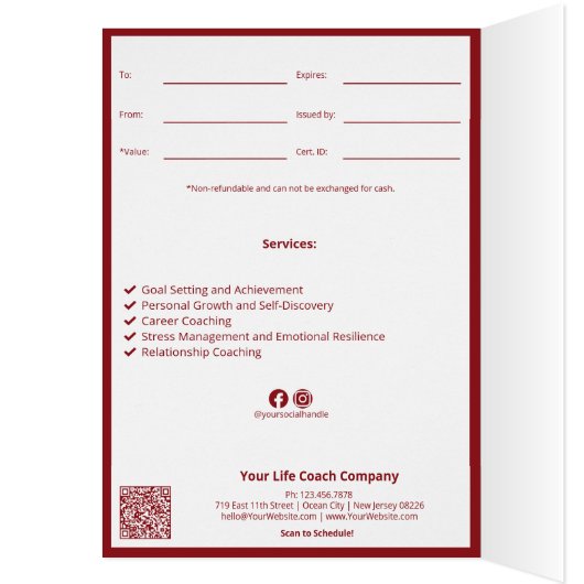 Balloon Life Coach Happy Birthday Geschenkgutschei (Innen (Links))