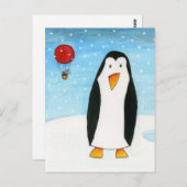 Balloon Mouse & Penguin #2 Postkarte (Vorne/Hinten)