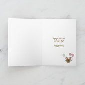 Balloon Mouse Pink Happy 1. Geburtstag Karte (Innenseite)