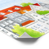 Balloon Mouse & Roofs Poster (Ecke)