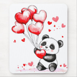 Balloon-Panda-Liebe in der Luft Mousepad