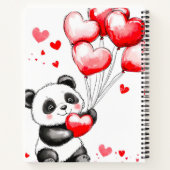 Balloon Panda Liebe in der Luft Notizblock (Rückseite)