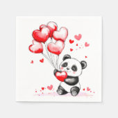 Balloon Panda Liebe in der Luft Serviette (Vorderseite)