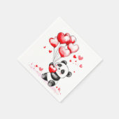 Balloon Panda Liebe in der Luft Serviette (Ecke)