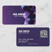 🎈 🎁 Balloon Party Custom QR Visitenkarte (Vorne/Hinten)