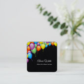 Balloon Party Decor Premium Quadratische Visitenkarte (Stehend Vorderseite)