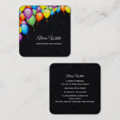 Balloon Party Decor Premium Quadratische Visitenkarte (Vorne/Hinten)