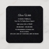 Balloon Party Decor Premium Quadratische Visitenkarte (Rückseite)