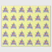 Balloon Party Hats Happy Birthday Wrapping Paper Geschenkpapier (Flach)