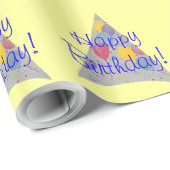 Balloon Party Hats Happy Birthday Wrapping Paper Geschenkpapier (Rolleneckpunkt)