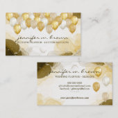 Balloon Party Plan Ombre Gold Visitenkarte (Vorne/Hinten)