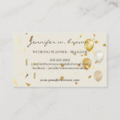 Balloon Party Planner Confetti gelb Visitenkarte (Rückseite)