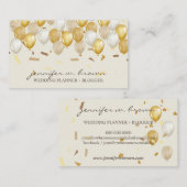 Balloon Party Planner Confetti gelb Visitenkarte (Vorne/Hinten)